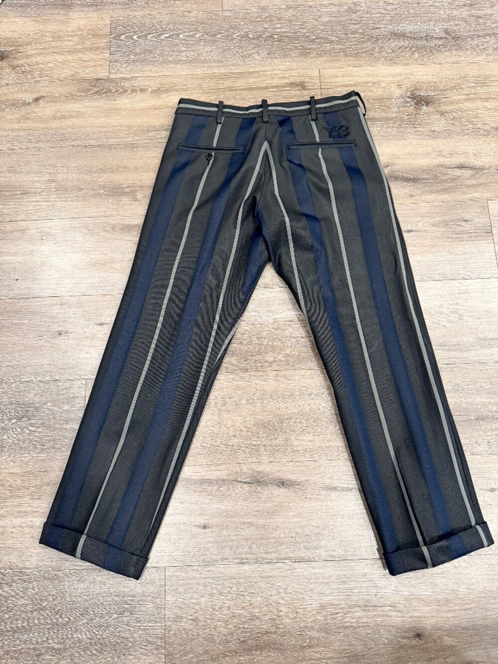 Y-3 vertical striped cuffed trousers - Large. (38") - Picture 5 of 6